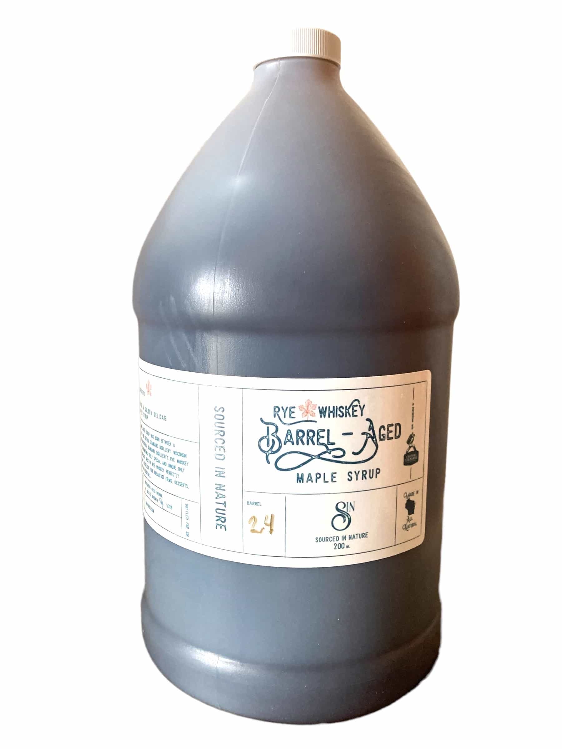 Rye Whiskey Barrel Aged Maple Syrup - 1 gallon