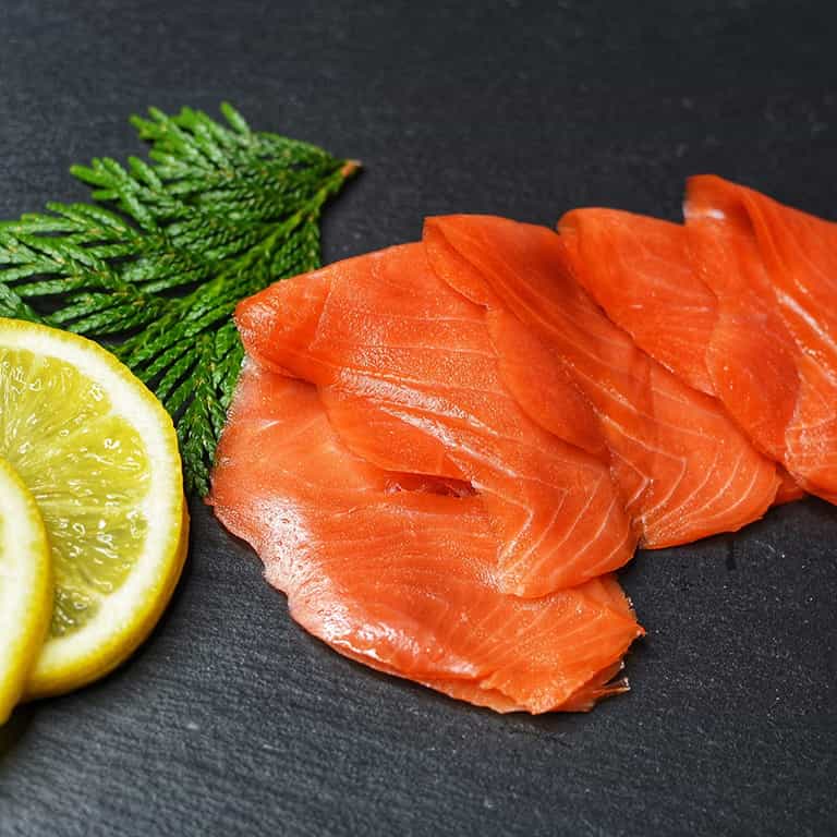 Wild Canadian Sockeye Smoked Salmon Lox Retail Packaged In Vacuum