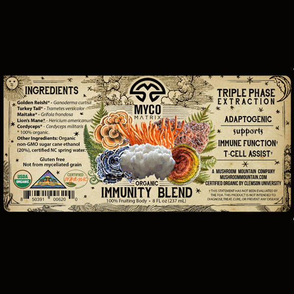Mycomatrix IMMUNITY BLEND Adaptogenic Mushroom Extract - 8oz bottle