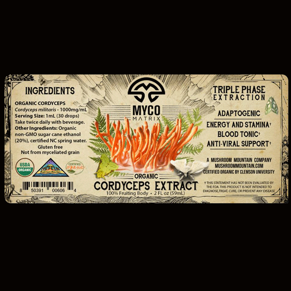 Mycomatrix CORDYCEPS Adaptogenic Mushroom Extract - 8oz bottle