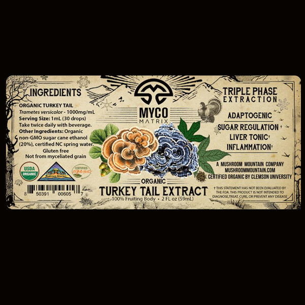 Mycomatrix TURKEY TAIL Adaptogenic Mushroom Extract - 8oz bottle