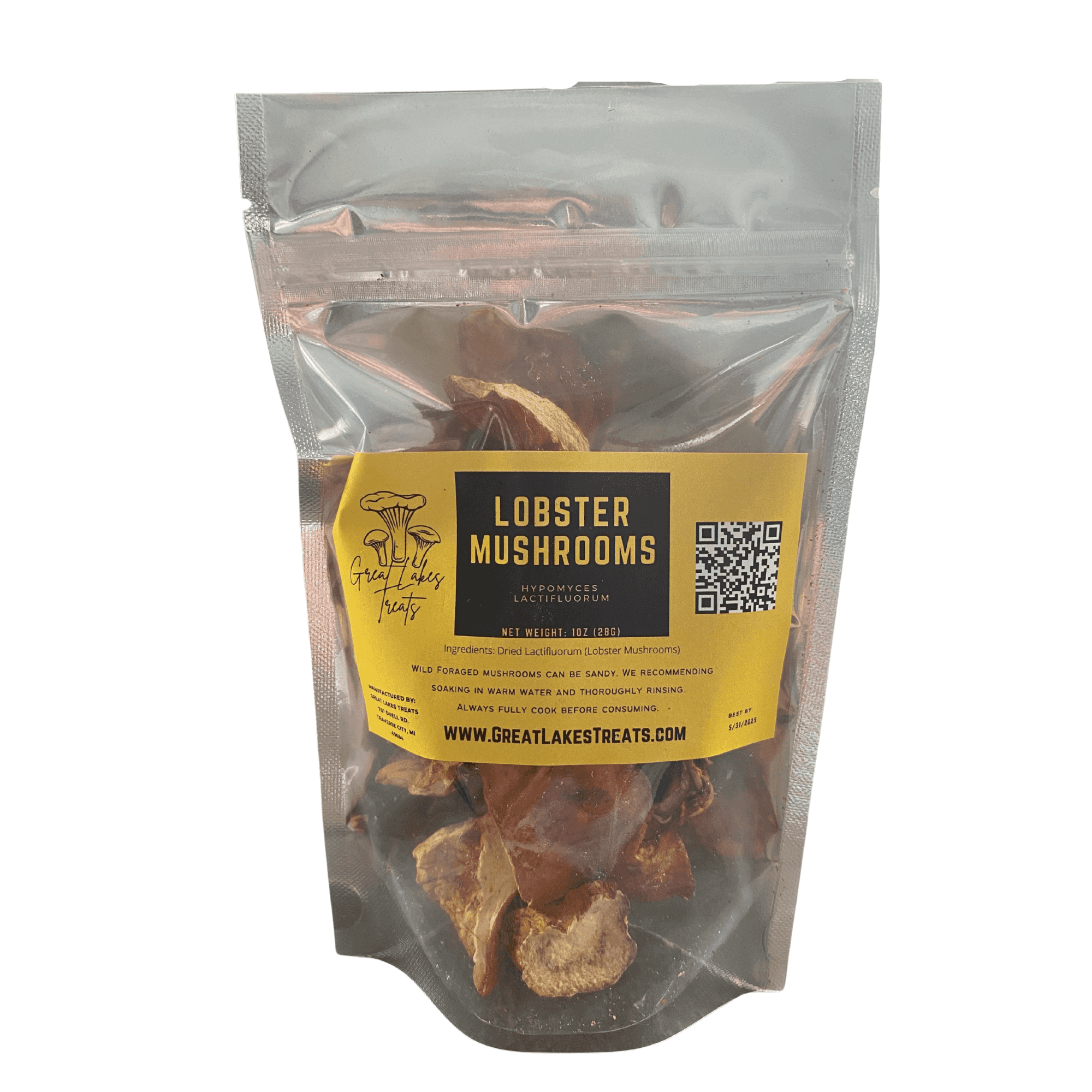 Great Lakes Treats Dried Lobster Mushrooms 1oz bag