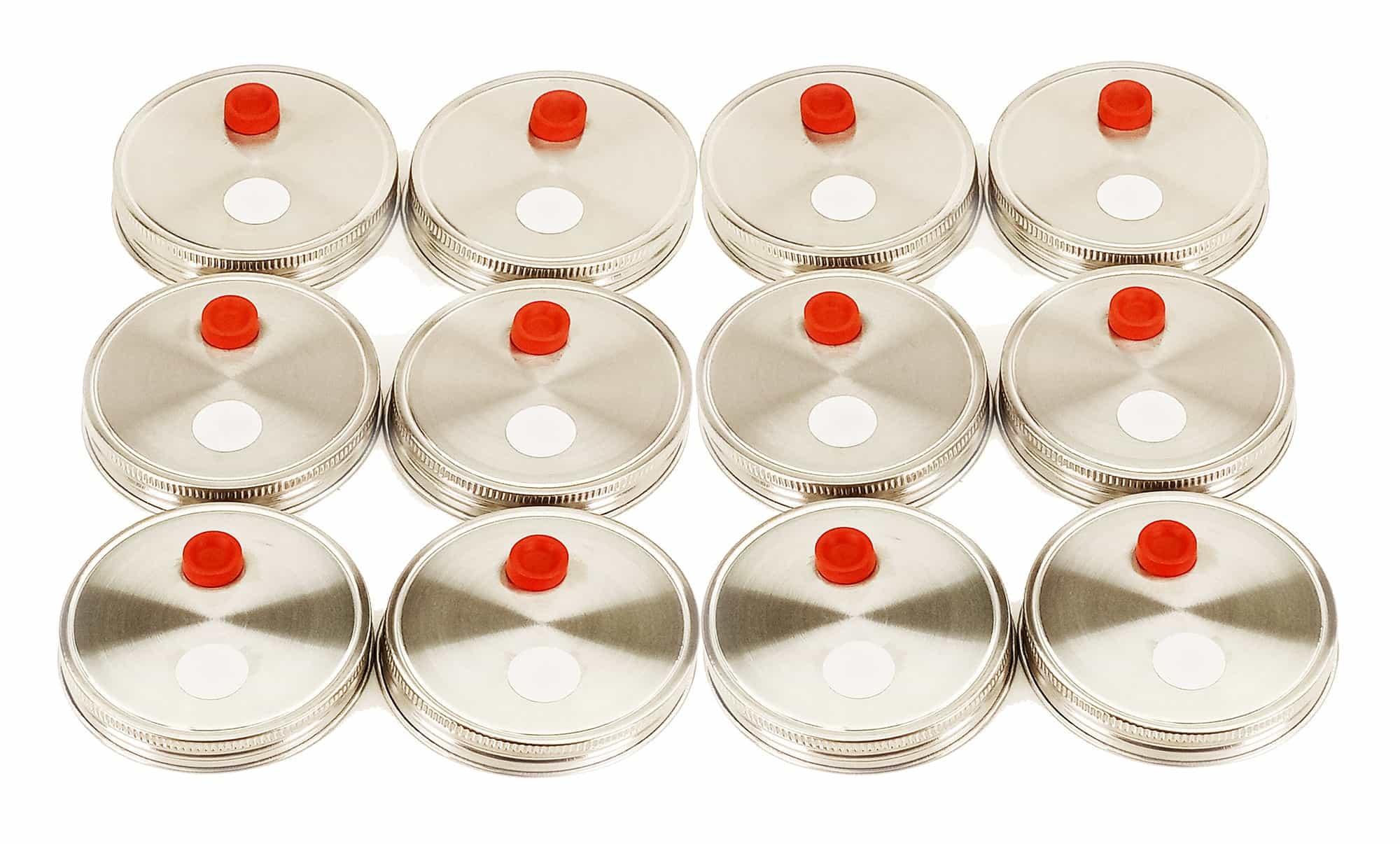 12 Pack Stainless Steel Mushroom Mason Jar Lids for Grain Spawn Wide Mouth Metal