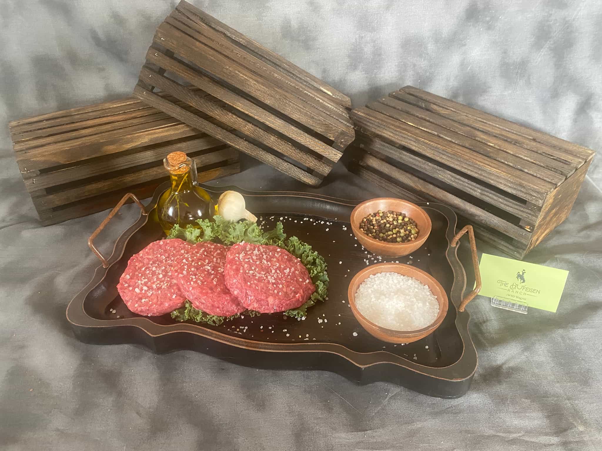 100% All-Natural Grass-Fed Fullblood Wagyu (3) 1/3lb Burger Patties