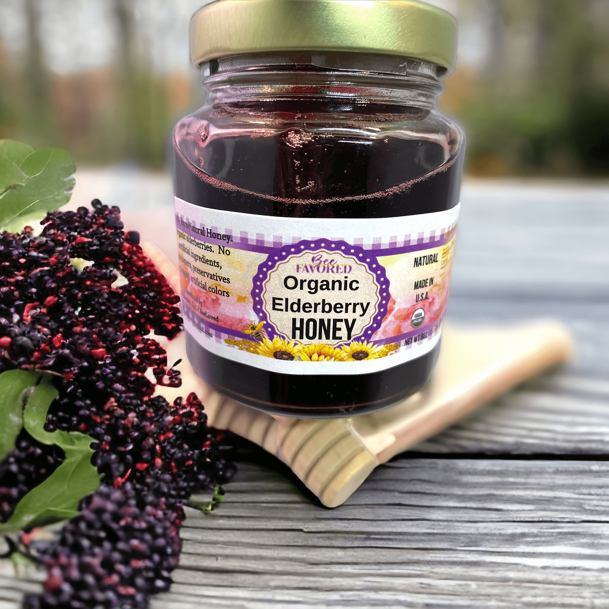 Organic Elderberry-Pomegranate Honey