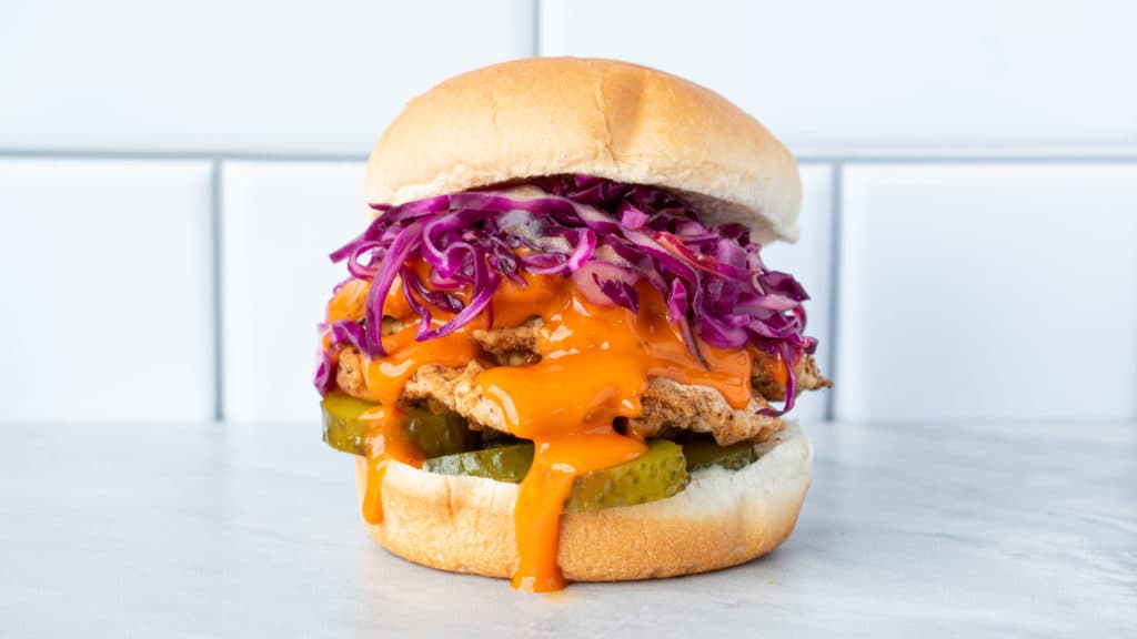 CHICKEN OF THE WOODS BUFFALO SANDWICH