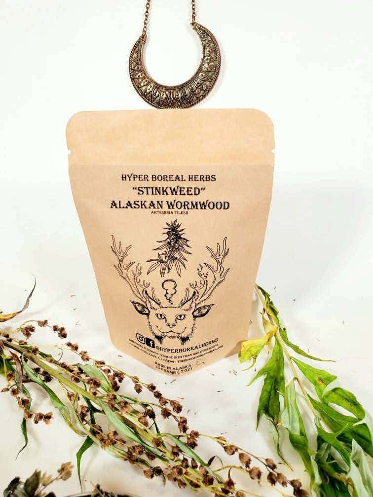 Wild, Organic, Alaskan Wormwood, A.K.A. "Stinkweed", Artemisia Tilesii, Loose Leaf / Dried