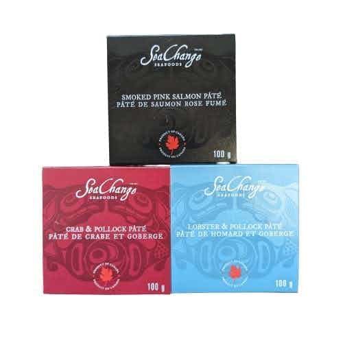 Canadian Seafood Pate Trio With Lobster Crab And Smoked Salmon Pate Gourmet 3 x 3 Packs