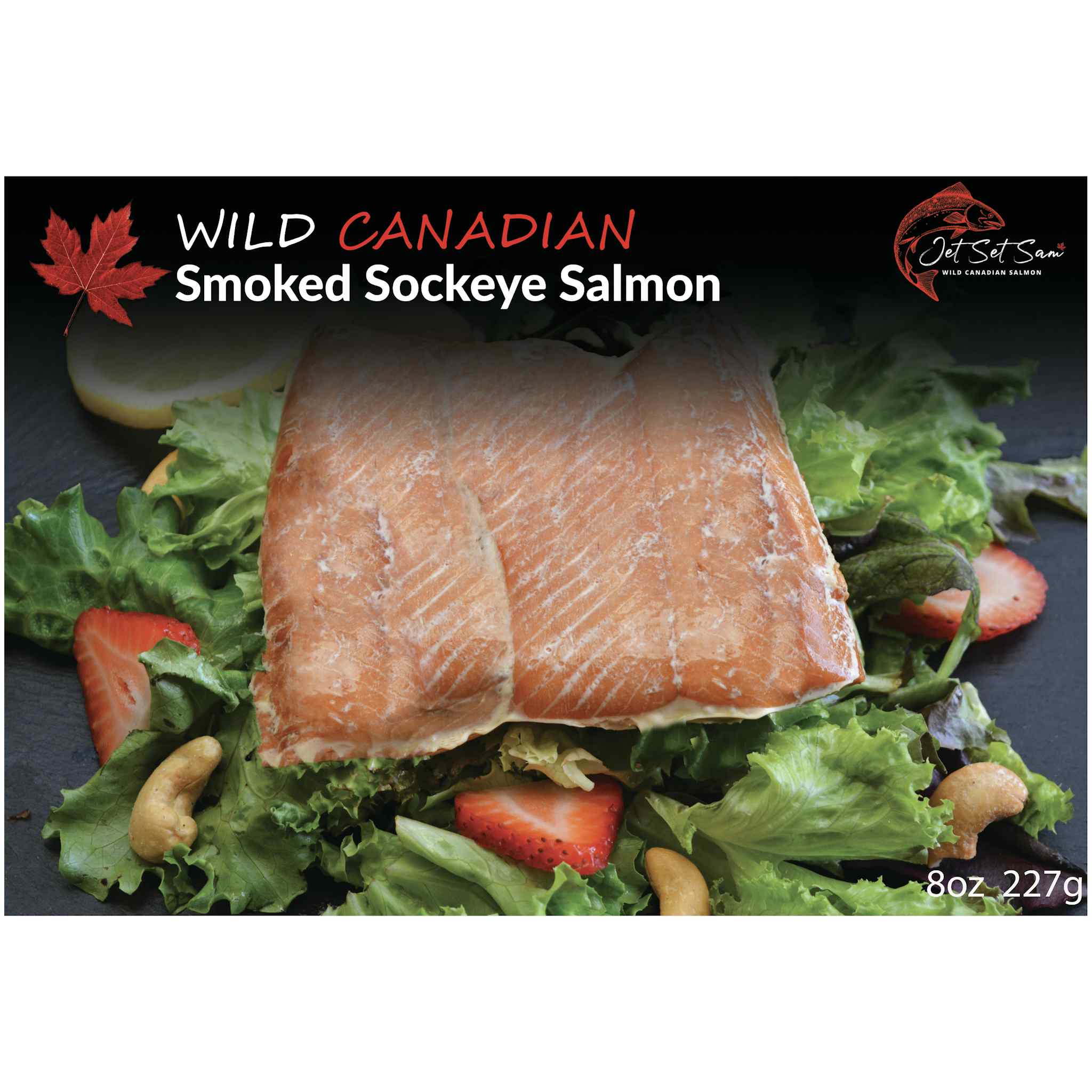 New Wild Caught Canadian Pacific Smoked Sockeye Salmon Filet Gift All Natural