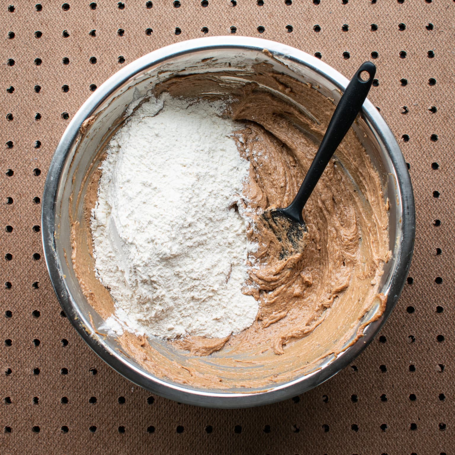 Mix wet and dry ingredients and chill dough