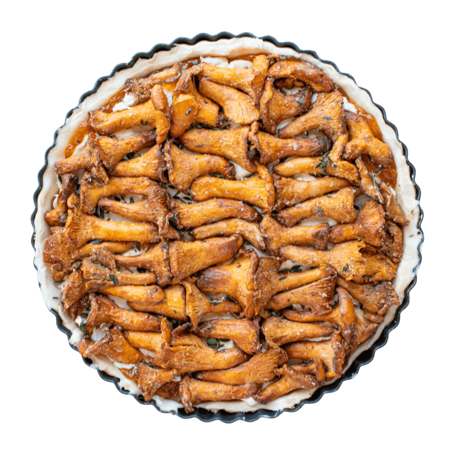 Arrange chanterelles and bake