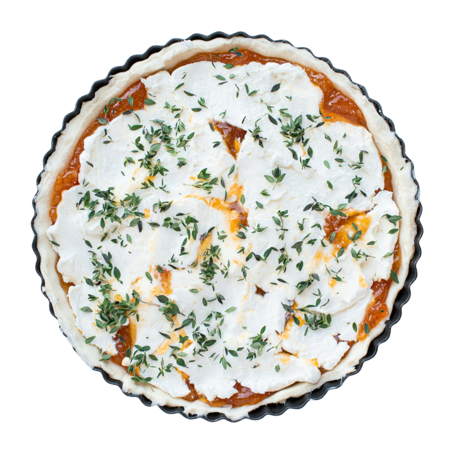 Layer cream cheese and thyme
