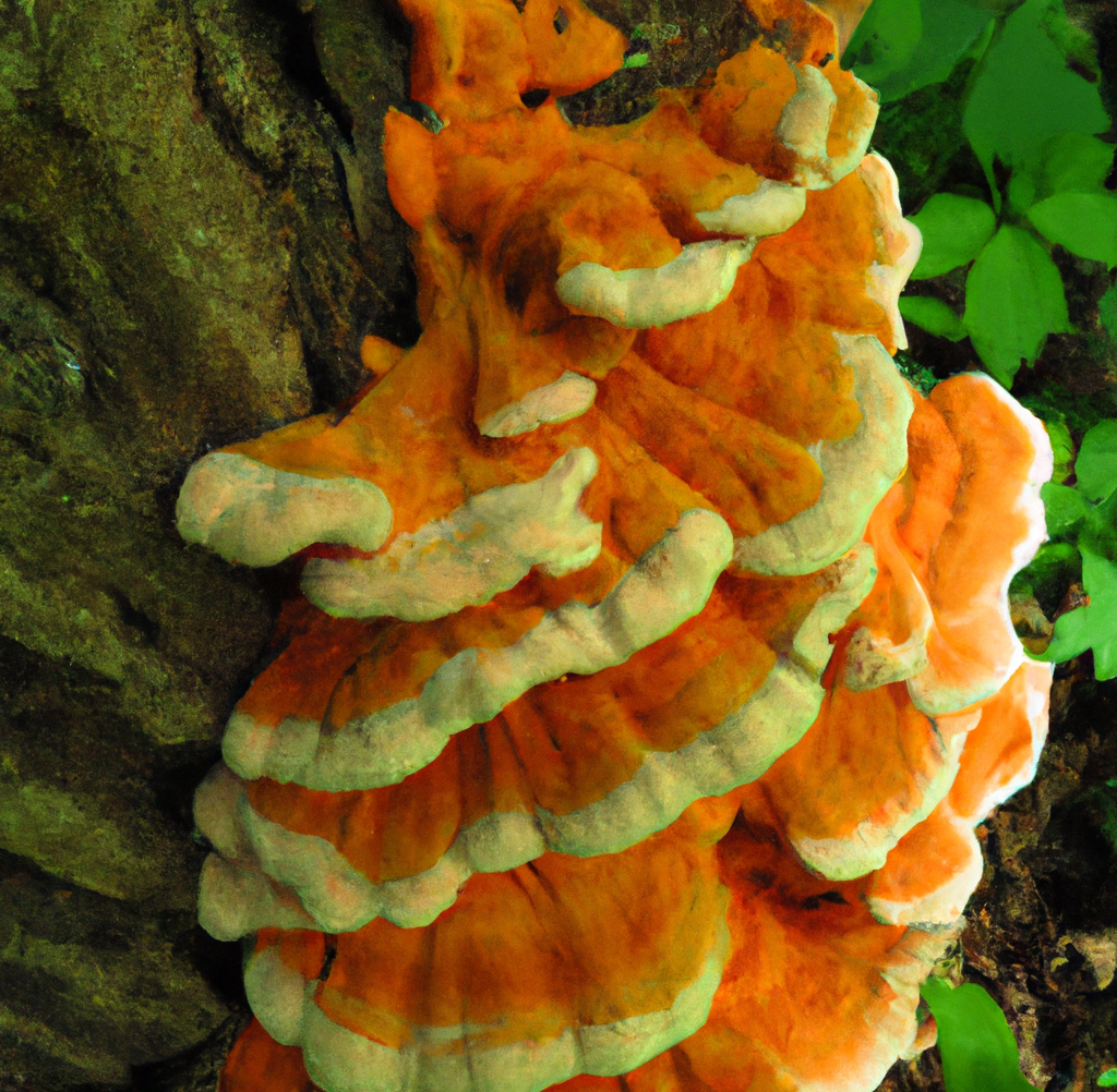 Image of a Chicken of the Woods Mushroom on a tree