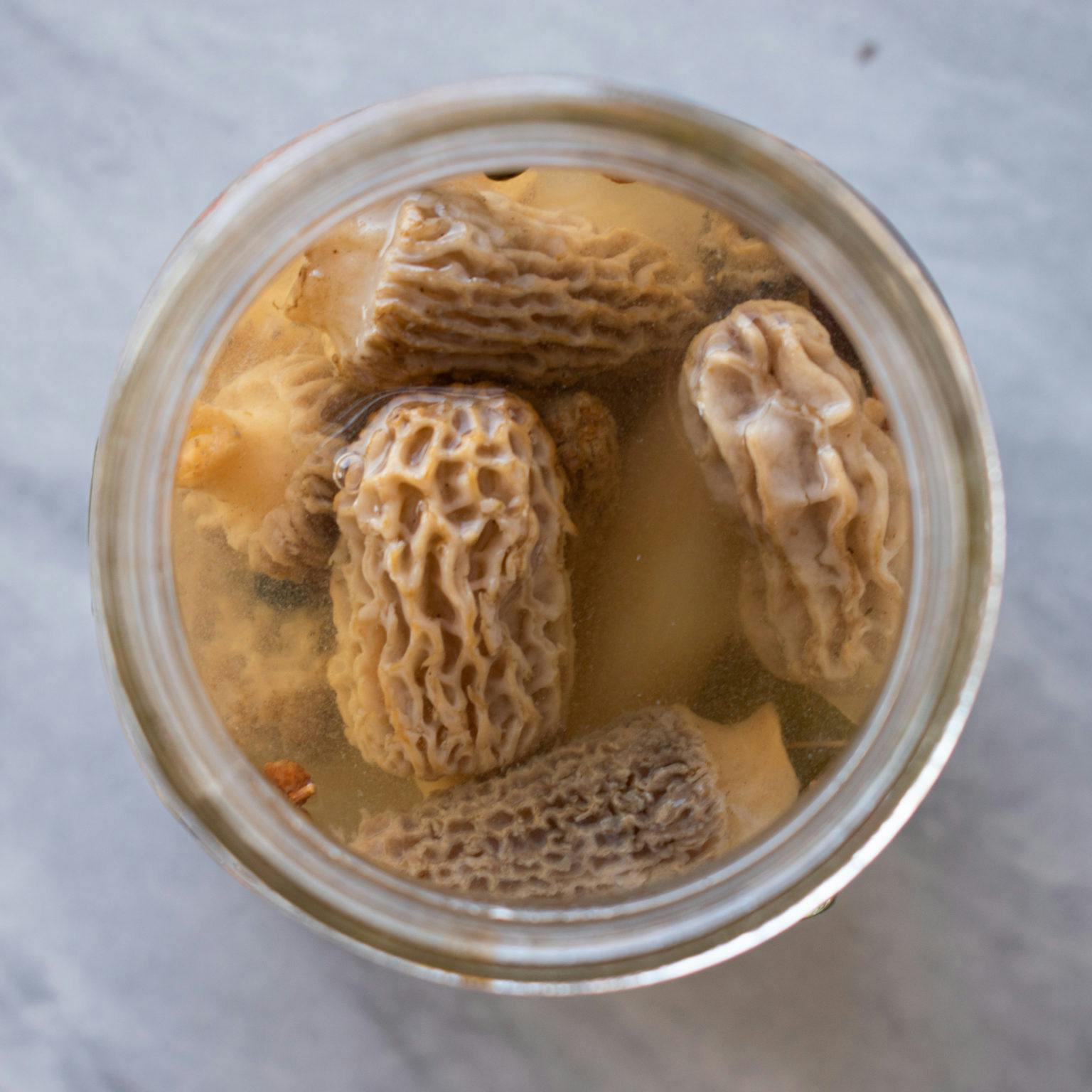 Cook morels and marinate for up to two weeks

