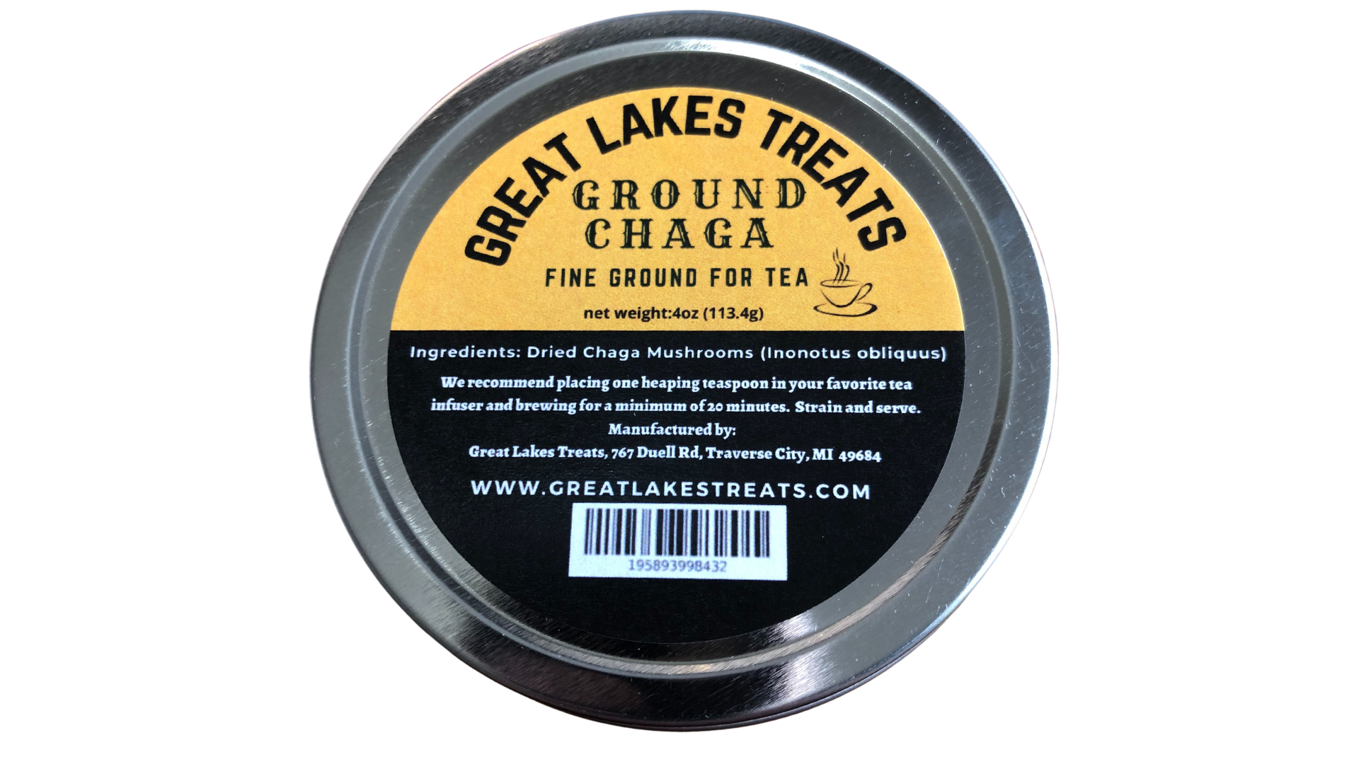 Great Lakes Treats Ground Chaga Tea (4oz)